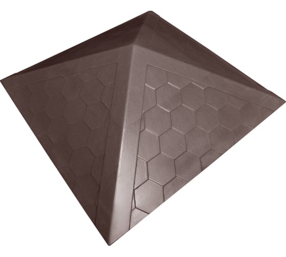 Колпак ППК на заборный столб 2x2 кирпича Neoкомпозит Гибкая черепица, 535x535x43 мм, коричневый КЗ-535 ГЧ К