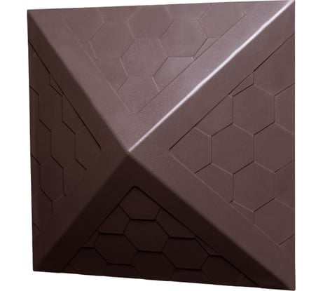 Колпак ППК на заборный столб 1.5x1.5 кирпича Neoкомпозит Гибкая черепица, 390x390x43 мм, коричневый КЗ-390 ГЧ К