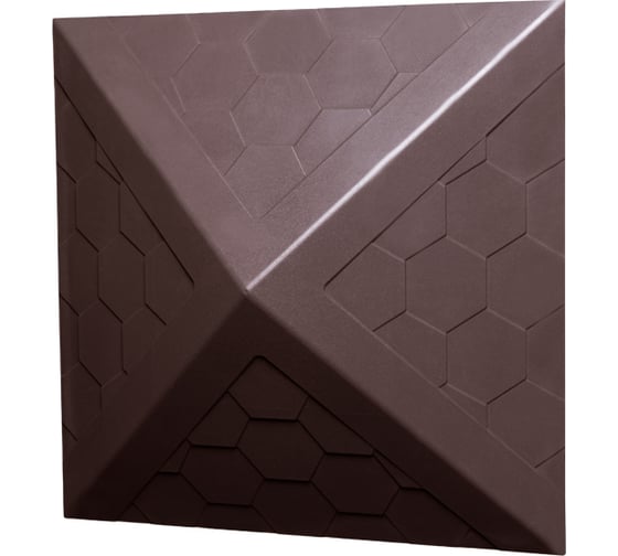 Колпак ППК на заборный столб 1.5x1.5 кирпича Neoкомпозит Гибкая черепица, 390x390x43 мм, коричневый КЗ-390 ГЧ К
