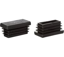 Заглушка для труб КРЕП-КОМП прямоугольная, 60x80 мм, черная, 300 шт. 26-0380