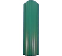 Металлический штакетник Таврос полукруглый, 0.45х105х1800 мм, полиэстер, глянец, RAL 6005 зеленый мох, двухсторонний 4003155