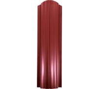 Металлический штакетник Таврос полукруглый, 0.45х105х1800 мм, полиэстер, глянец, RAL 3005 винно-красный, двухсторонний 4003184