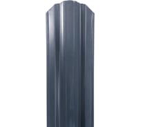 Металлический штакетник ТАВРОС полукруглый, 0.45х105х1800 мм, полиэстер (глянец), RAL 7024 графитовый серый, односторонний 4003298