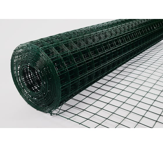 Сварная сетка ООО «ТД «КАСКАД» цинк+ПВХ, зеленая, ячейка 50x50 мм, 1.8x15 м, диаметр 2.2 мм 50501815ПВХ,