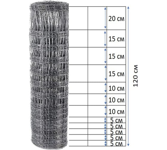 Шарнирная сетка VOLOKA оцинкованная диаметр 1.6 мм, рулон 1.2x50 м СШ-120/13-1.6Ц/50