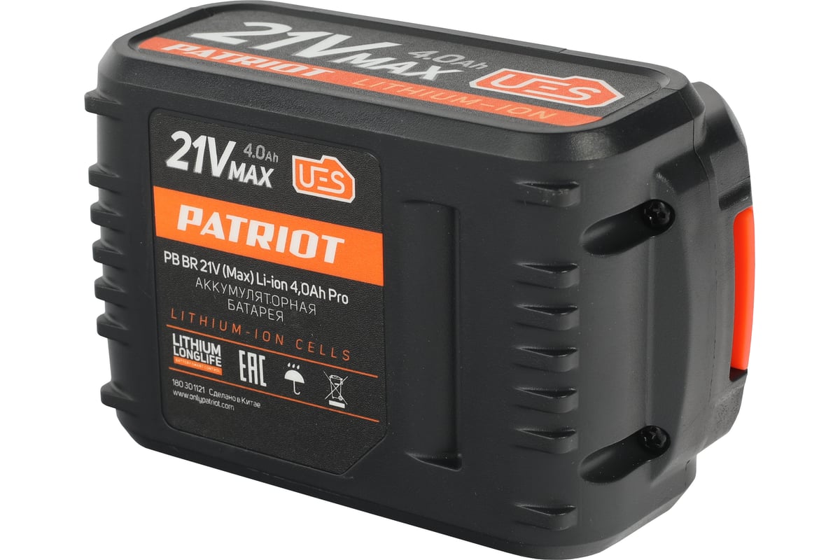 Аккумулятор BR 21VMax Pro UES (21 В; 4 А*ч; Li-ion) PATRIOT 180301121 ...