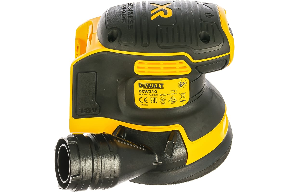 Эксцентриковая орбитальная шлифовальная машина DEWALT 18.0 В XR DCW210N-XJ