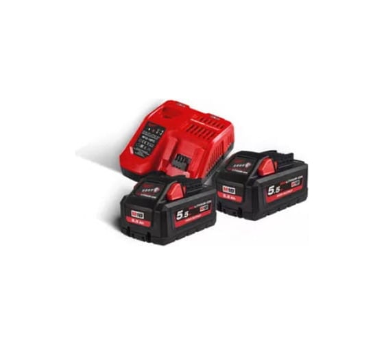 Энергокомплект M18 HNRG-552 (2 аккумулятора Li-ion, 18 В, 5.5 Ач+зарядное устройство M12-18 FC) Milwaukee 4933464713 1