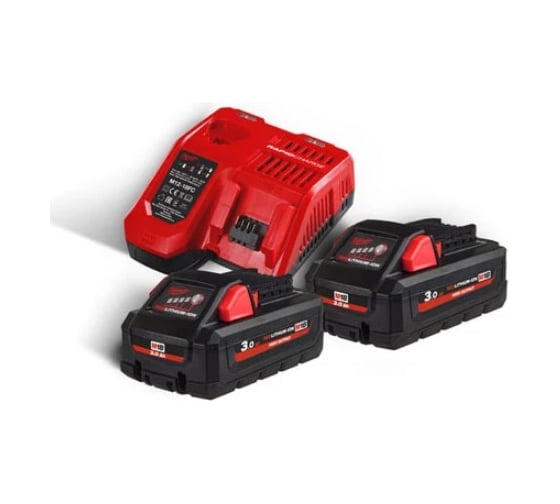 Энергокомплект M18 HNRG-302 (2 аккумулятора Li-ion, 18 В, 3 Ач+зарядное устройство M12-18 FC) Milwaukee 4933471071 1