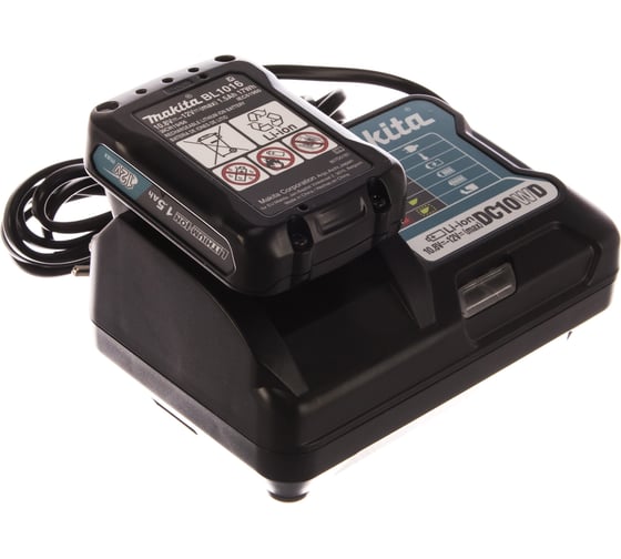 Аккумулятор BL1016 +зарядное устройство DC10WD (12В, 1.5Ач, Li-ion, MakPac) Makita 197644-6