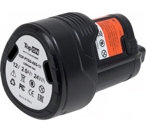 Аккумулятор для AEG BS 12C (Li-Ion, 12В, 2Ач) TopON PN: 4932430165 TOP-PTGD-AEG-12