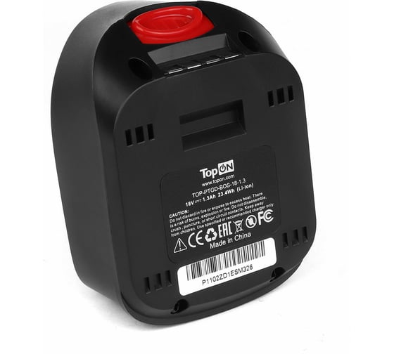 Аккумулятор для Bosch (Li-Ion, 18В, 1.3Ач) TopON PN: 2 607 336 040 TOP-PTGD-BOS-18-1.3