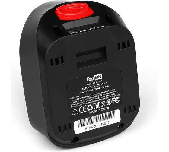 Аккумулятор для Bosch (Li-Ion, 18В, 1.5Ач) TopON PN: 2 607 336 208 TOP-PTGD-BOS-18-1.5