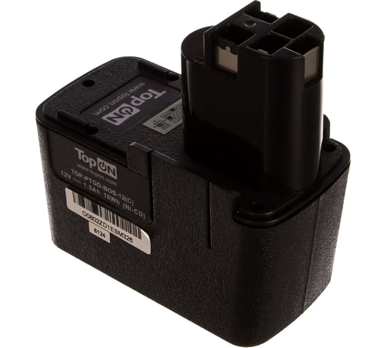 Аккумулятор для электроинструмента Bosch (Ni-Cd, 12В, 1.5Ач) TopON PN: 2 607 335 054 TOP-PTGD-BOS-12/C/