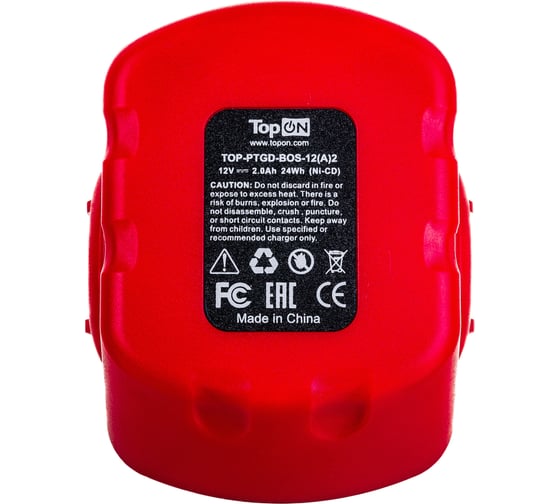Аккумулятор для электроинструмента Bosch (Ni-Mh, 12В, 2Ач) TopON PN: 2 607 335 684 TOP-PTGD-BOS-12-2