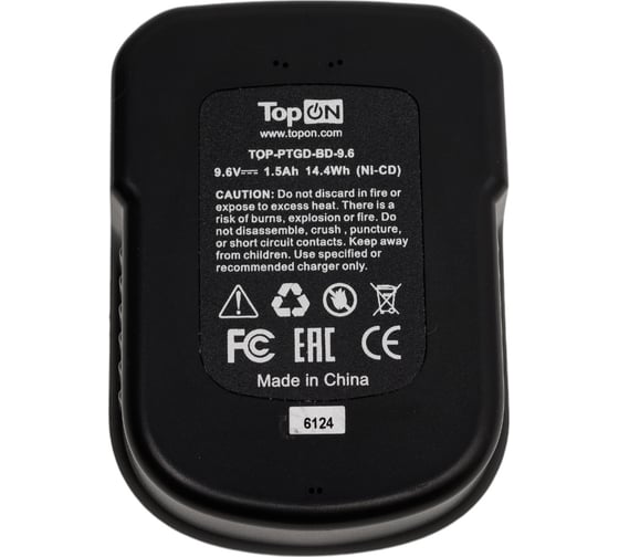 Аккумулятор для электроинструмента Black & Decker (Ni-Сd, 9.6В, 1.5Ач) TopON PN: 90534824 TOP-PTGD-BD-9.6
