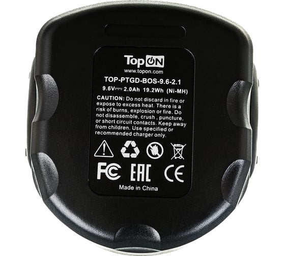 Аккумулятор для электроинструмента Bosch (Ni-Mh, 9.6В, 2.1Ач) TopON PN: 2607335707 TOP-PTGD-BOS-9.6