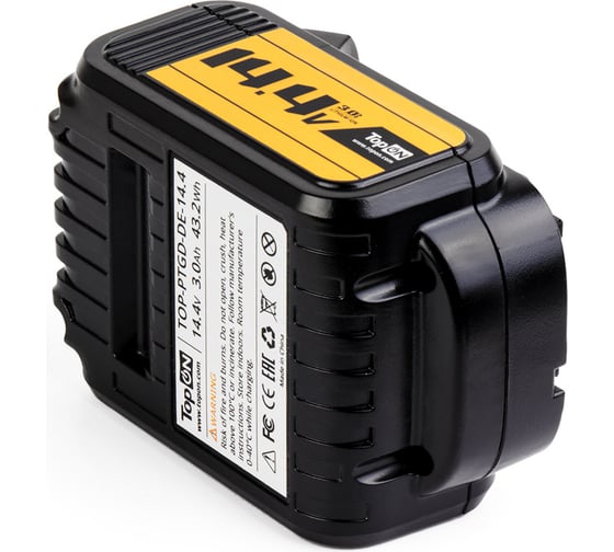 Аккумулятор для электроинструмента DeWalt (Li-Ion, 14.4В, 3Ач) TopON PN: DCB140 TOP-PTGD-DE-14.4