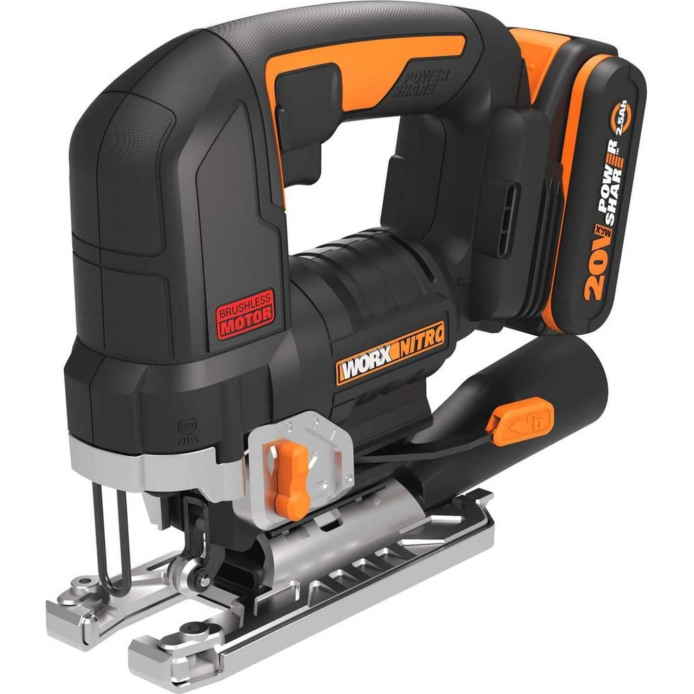 Аккумуляторный бесщеточный лобзик WORX 20 В, 2.5 Ачх1, ЗУ 2 А, кейс WORX  WX542 - выгодная цена, отзывы, характеристики, фото - купить в Москве и РФ