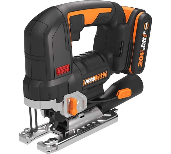 Аккумуляторный бесщеточный лобзик WORX 20 В, 2.5 Ачх1, ЗУ 2 А, кейс WORX WX542