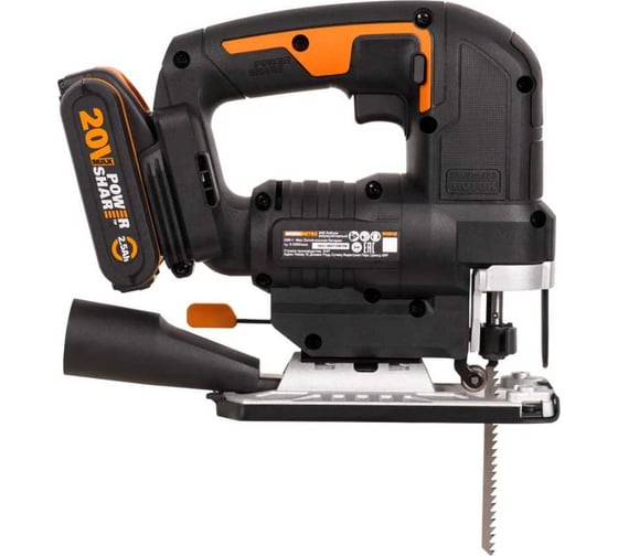 Аккумуляторный бесщеточный лобзик WORX 20 В, 2.5 Ачх1, ЗУ 2 А, кейс WORX WX542