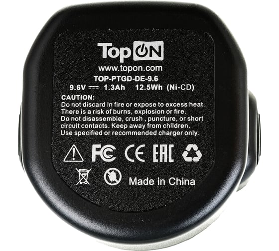 Аккумулятор для электроинструмента DeWalt (Ni-Cd, 9.6В, 1.3Ач) TopON TOP-PTGD-DE-9.6