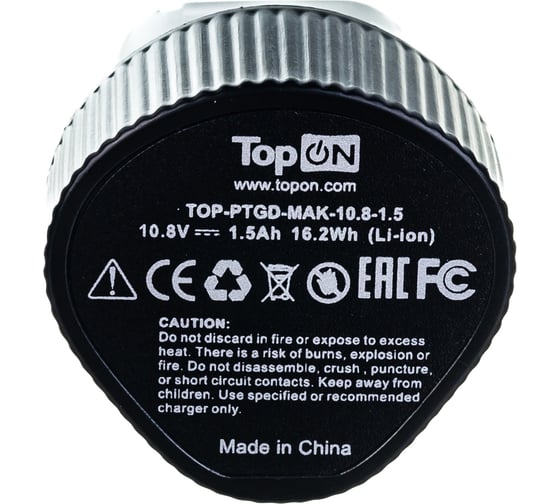 Аккумулятор для электроинструмента (Li-Ion, 10.8В, 1.5Ач) TopON TOP-PTGD-MAK-10.8-1.5