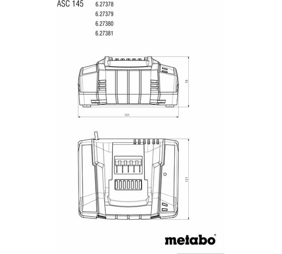 Зарядное устройство ASC 145, 12-36 В Metabo 627378000