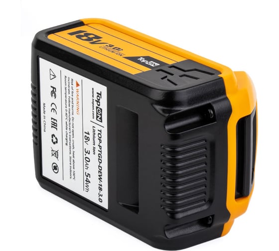 Аккумулятор для DeWalt 18В, 3 А*ч (Li-Ion) PN: DCB180 TopOn TOP-PTGD-DEW-18.3.0