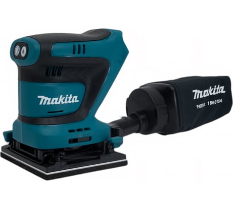 Аккумуляторная вибрационная шлифмашина Makita  LXT, BL, 18 В, XPT, 114x140 мм, 11000-14000 об\м, ампл-1.5мм, 1.4 кг, кор,п\сборник, зажим +липучка, без аккум и з/у DBO480Z