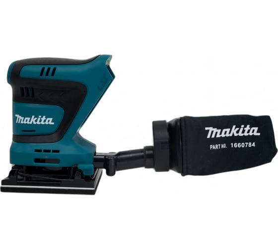Аккумуляторная вибрационная шлифмашина Makita  LXT, BL, 18 В, XPT, 114x140 мм, 11000-14000 об\м, ампл-1.5мм, 1.4 кг, кор,п\сборник, зажим +липучка, без аккум и з/у DBO480Z
