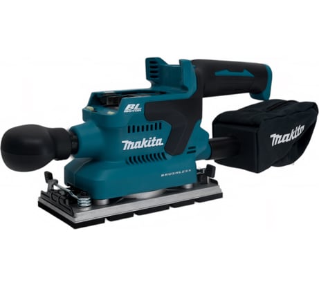 Аккумуляторная вибрационная шлифмашина Makita LXT, BL, 18В, XPT, AWS, 93x228 мм, 4000-12000 об\м, ампл-2.0 мм, 1.5кг, кор,п\сборник, зажим, WUT01, без аккум. и з/у DBO381ZU