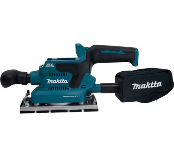 Аккумуляторная вибрационная шлифмашина Makita LXT, BL, 18В, XPT, AWS, 93x228 мм, 4000-12000 об\м, ампл-2.0 мм, 1.5кг, кор,п\сборник, зажим, WUT01, без аккум. и з/у DBO381ZU
