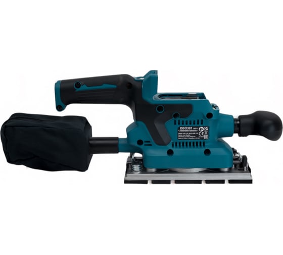 Аккумуляторная вибрационная шлифмашина Makita LXT, BL, 18В, XPT, AWS, 93x228 мм, 4000-12000 об\м, ампл-2.0 мм, 1.5кг, кор,п\сборник, зажим, WUT01, без аккум. и з/у DBO381ZU