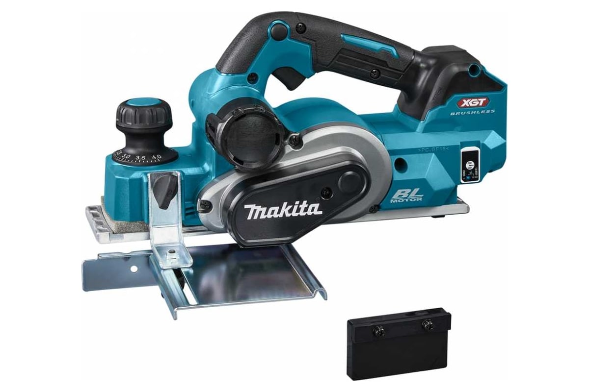 Аккумуляторный рубанок Makita бщет, 40 В, XGT, 15000 обм, ширина-82 мм,  глуб-4 мм, 3.7 кг, XPT, AWS, бак., зу KP001GZ - выгодная цена, отзывы,  характеристики, фото - купить в Москве и РФ