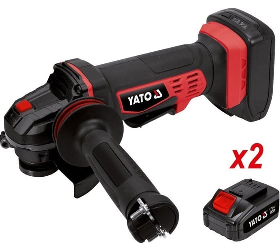 Аккумуляторная углошлифмашина YATO 18 В + 2 аккумулятора YT-82828