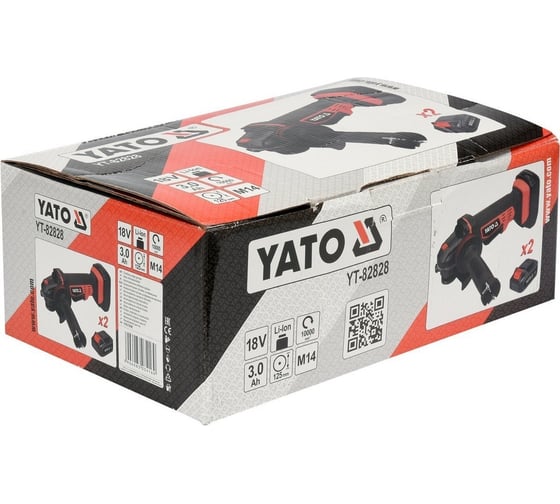 Аккумуляторная углошлифмашина YATO 18 В + 2 аккумулятора YT-82828