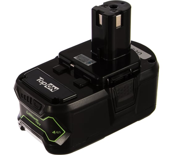 Аккумулятор для электроинструмента Ryobi (Li-Ion, 18В, 4Ач) TopON PN: RB18L40 TOP-PTGD-RY-18-4.0-Li