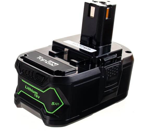 Аккумулятор для электроинструмента Ryobi (Li-Ion, 18В, 5Ач) TopON PN: RB18L50 TOP-PTGD-RY-18-5.0-Li