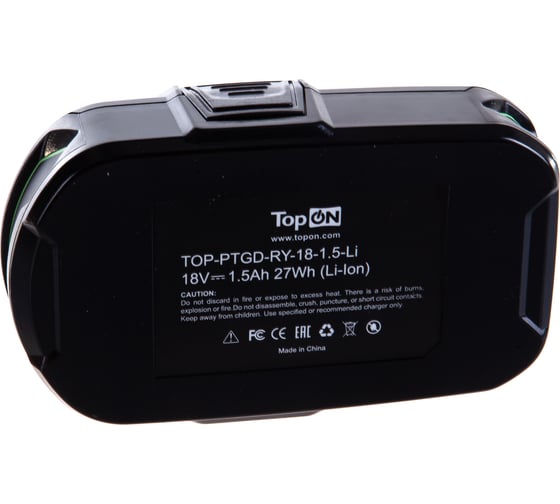 Аккумулятор для электроинструмента Ryobi (Li-Ion, 18В, 1.5Ач) TopON PN: RB18L15 TOP-PTGD-RY-18-1.5-Li