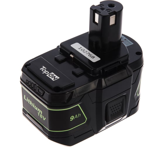 Аккумулятор TopOn для электроинструмента Ryobi. 18V 9.0Ah Li-Ion TOP-RY-18-9.0-Li
