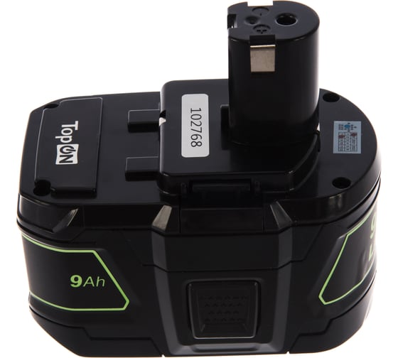 Аккумулятор TopOn для электроинструмента Ryobi. 18V 9.0Ah Li-Ion TOP-RY-18-9.0-Li