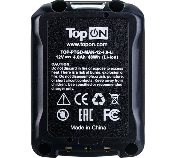 Аккумулятор TopOn для электроинструмента BL1041B. 12V 4.0Ah Li-Ion TOP-MAK-12-4.0-Li