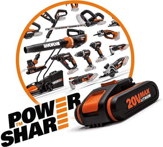 Аккумуляторная угловая шлифмашина WORX кейс WX800