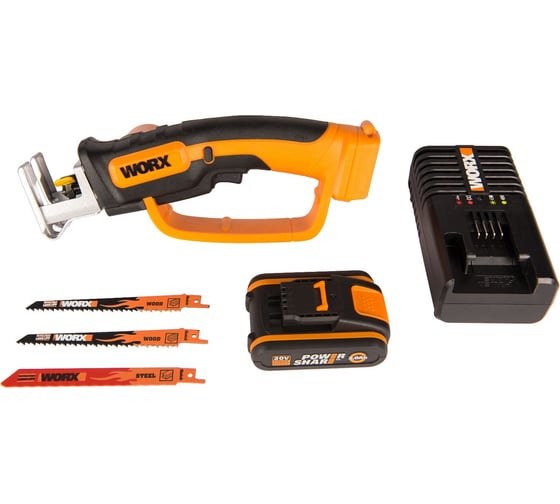 Аккумуляторная пила WORX 20В, 2Ач х1 и ЗУ WG894E.5
