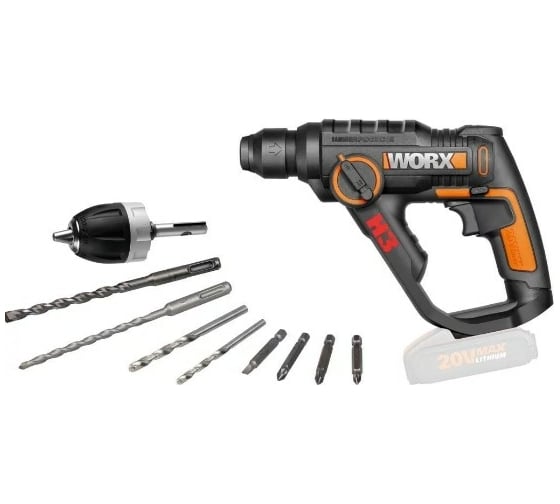 Перфоратор аккумуляторный WORX H3 WX390.9, 20В, без АКБ и ЗУ