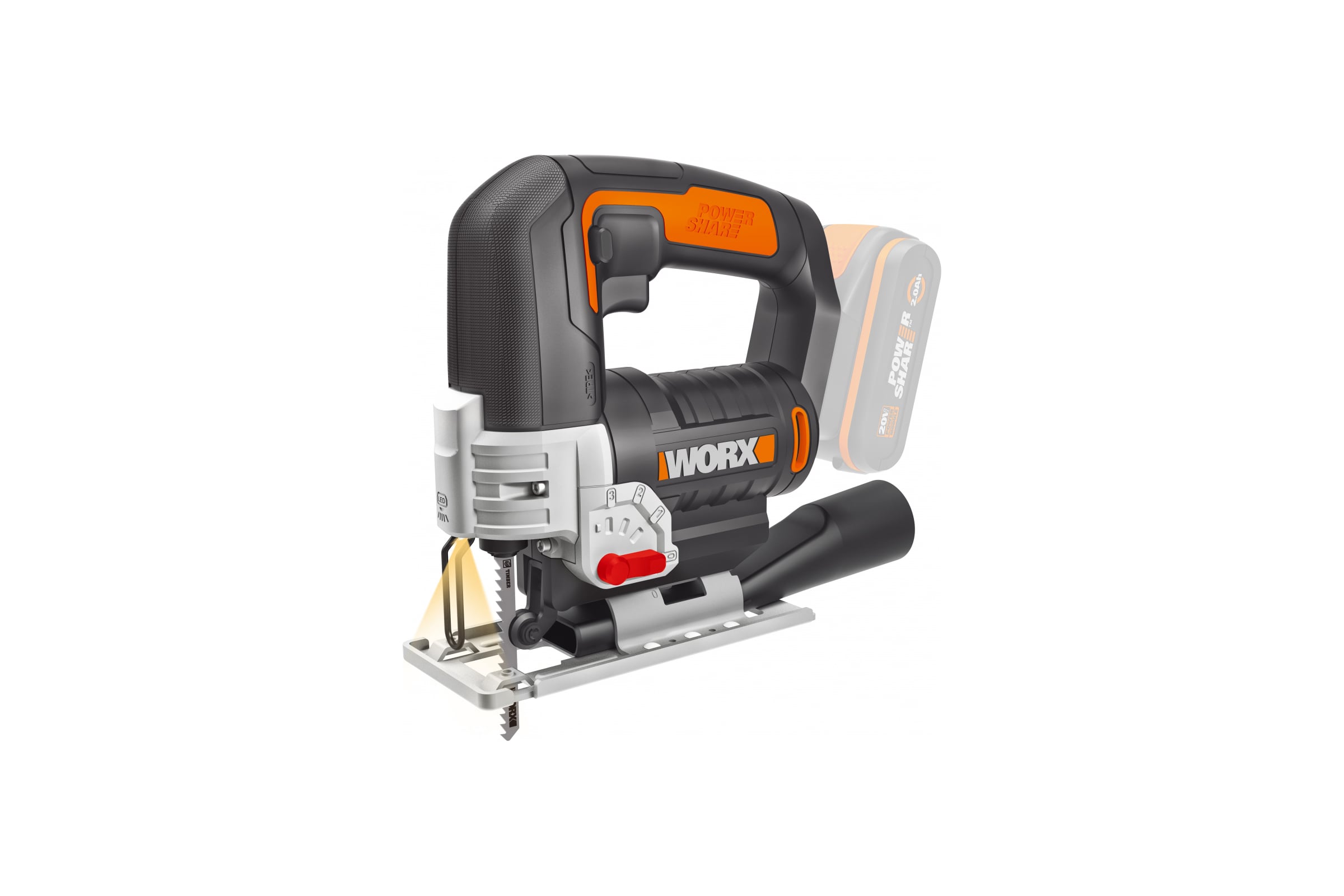 Аккумуляторный лобзик WORX WX543.9 — фото 3