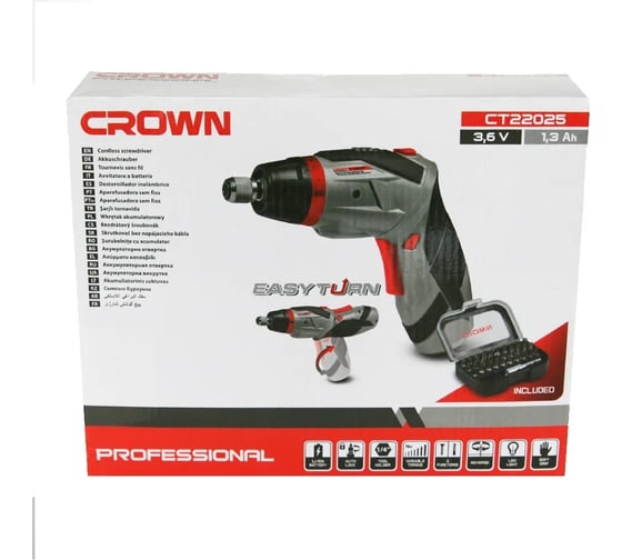 Аккумуляторный шуруповерт Crown CT22025