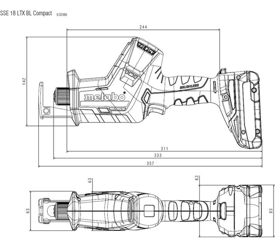 Аккумуляторная ножовка Metabo SSE 18 LTX BL 602366800