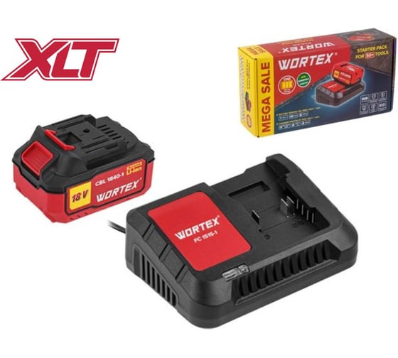 Набор WORTEX аккумулятор 4 А ч, зарядное устройство 1x2 А ALL1, в коробке 1329412